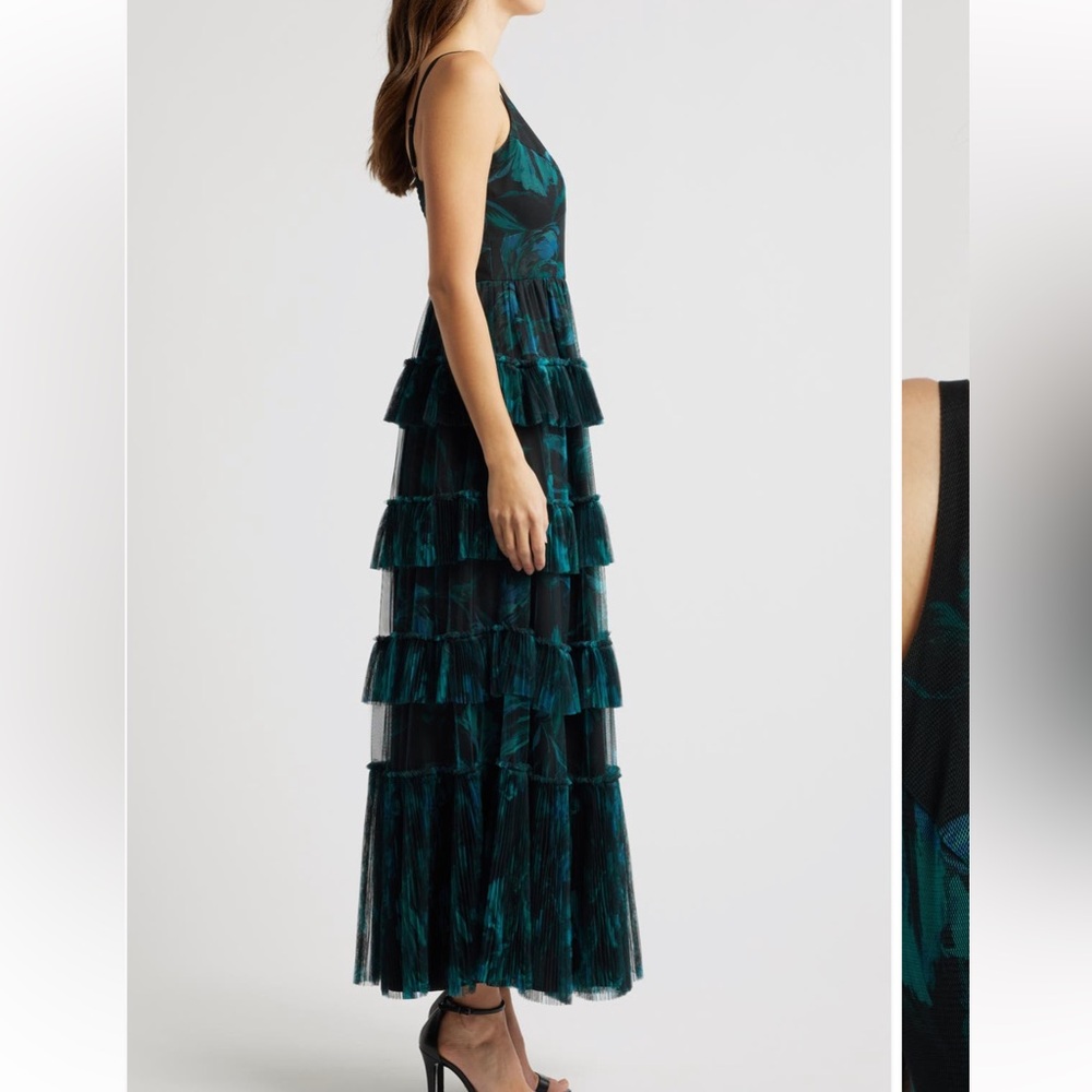 Hutch Freya Tulle Plisse Ruffle Gown